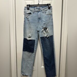 Celebrity Pink Two-Tone Distressed Boyfriend Jeans‎